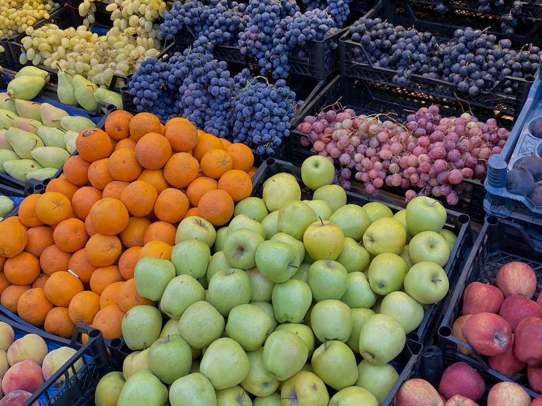 Graded fruit stacked in crates ready for dispatch